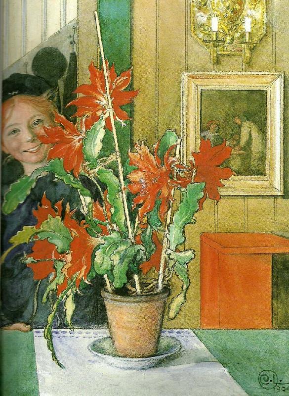 Carl Larsson britas kaktus-skrattet oil painting picture